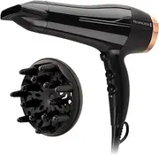 [REMINGTON] Styling Pro 2150 Hair Dryer, D5950XAU, 2150W (AU Plug), Shiny Salon Finish, Ceramic Ionic Technology With tourmaline For Less Frizz, Includes Concentrator & Diffuser, Black & Rose Gold