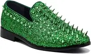 [Enzo Romeo] SPK09 Men's Vintage Spike Dress Loafers Slip On Fashion Shoes Classic Tuxedo Dress Shoes