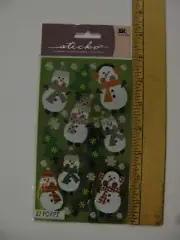 Sticko Stickers Metallic SILLY SNOWMEN 27 Pieces NIP