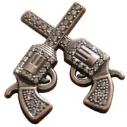 82HS Set Of 32 Western Screw Back Concho Crystal Bling Cross Pistol Saddle