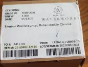 Waterworks - 22-50402-12146 - Riverun Wall Mounted Robe Hook in Chrome