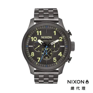 NIXON SAFARI DUAL TIME LEATHER 怒海潛龍時尚腕錶/47mm (A10811418)