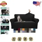 Machine Washable Jacquard Slipcover - Non-Slip Protection for Loveseats, Black