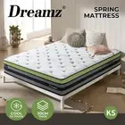 Dreamz Kingsingle Cooling Mattress Pocket Spring Euro Top Bed Foam 7 Zone 30cm