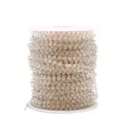 2meters Stainless Steel 3x4mm Crystal Beads Gold Handmade Tiny Bead Chain