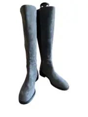 Stuart Weitzman Greer City Women's Slate Suede Boots With Dustcover Size 5