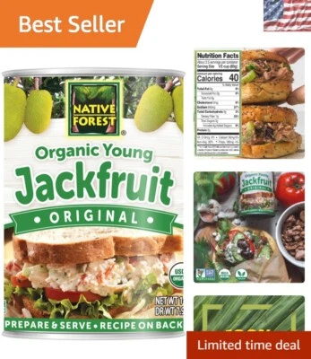 Mild-Tasting Organic Young Jackfruit - 14 Oz Meat Alternative Pack of 6