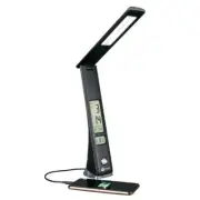 OttLite Desk Lamp Integrated LED+USB Port+Gooseneck+Smart Digital Display Black