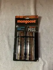 Mongoose BMX Bike Pegs Set Of 2 Model MG505T Chrome Silver FreeStyle Bicycle