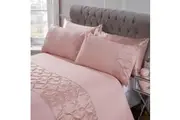 Pintuck Diamante Diamond Band Blush Color Soft Quilt Doona Duvet Cover PIllowcase Set