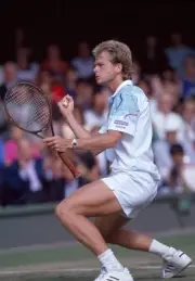 Stefan Edberg of Sweden celebrates during the Wimbledon Lawn Tenni- Old Photo