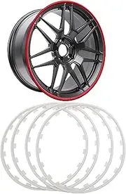 4-Piece Car Rim Protection Ring, 16-21-inch Car Wheel Protection Ring, Nylon Anti-Collision Scratch Trim/Suitable for All Models, Durable Rubber Trim Edge Cover Protective Strip,17Inch,White