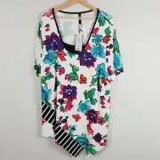 [ TS TAKING SHAPE ] Womens Zena Natural Floral Top NEW + TAGS | Size M or AU 18