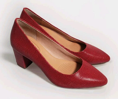 Corso Como Ryanna Red Trix Slip On Block Heels Sz 7 M