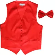 New formal Men's polyester paisley slim fit Tuxedo Waistcoat_Bowtie Red prom