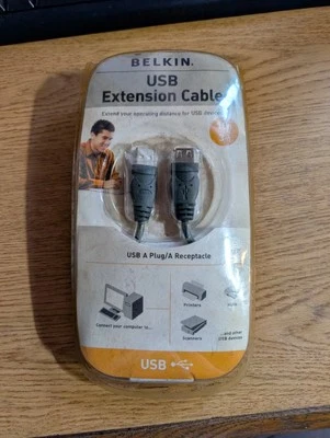 Belkin A/A USB A Plug to A Receptacle Extension 10 ft. Cable