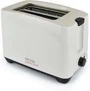 [Kitchen Perfected] 2 Slice Extra Wide Slot Toaster - 750W - 7 Browning Levels - High Lift Eject Function - Centralisation for even cooking - Removable Crumb Tray - E2020WI - Cream & Black