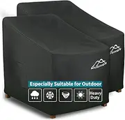Miushion 2 Pack Patio Chair Covers, 40" W x 40" D x 36" H Heavy Duty 600D Outdoor Deep Seat Lounge Club Chair Cover, Waterproof UV Resistant Outdoor Patio Chair Furniture Cover, Black