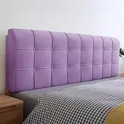 Headboard Wall Mounted Large Backrest Solid Color Headboards,Tufted Button Bed Support Upholstered Removable Daybed Bunk Bed Tatami Cushion,Purple,Paste 39"/Twin