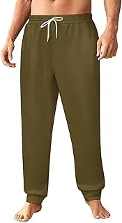 [Generic] Men's Sweatpants, Deep Olive Brown Tone-172, Polyester Joggers, Sweatpants Jogging Pants for Workout Running