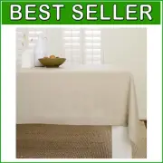 100% Pure Linen Tablecloth 60 x 108 Inch - Elegant Natural Fete for Any Occasion