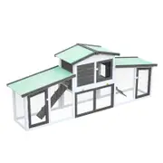 Advwin Large Rabbit Cage Hutch Chicken Coop 204x45x85cm Guinea Pig Cage