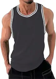 [Generic] Pack Muscle Sleeveless Tank Tops Slim Longline Cotton T Shirt Tees With Button Mens Shirt Medium