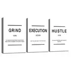 Framed Canvas Wall Art Success Quote, Office Wall Art, White Large Poster, Po...