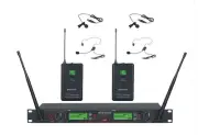 GTD Audio 2x800 Ch UHF Wireless Lavaliere Lapel Headset Microphone System 733L