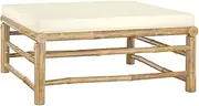 Garden Footrest with Cream White Cushion Bamboo,Versatile Garden Bamboo Footrest with Comfortable Cushion for Outdoor Relaxation Outdoor Sectional Sofa Units
