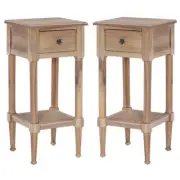 Home Square Wood Accent Starfish Coastal Side Table in Natural - Set of 2
