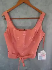 NWT Mori Lee Women's Formal Top Peach Size 15 / 16 Floral Embroidered Beaded NEW