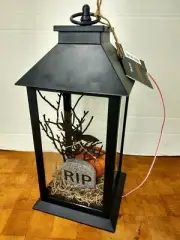 Halloween Table Top Shelf Sitter Hanging Lantern w/ Inside Lights Up Decor NWTs