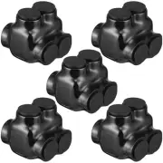 5 Pcs Black Insulated Cable Connector Multi Wire Splice Connectors 2 Port Dua...
