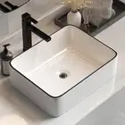 CEFITO Bathroom Basin Vanity Sink, Ceramic Hand Wash Basins Above Counter