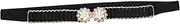 [FRCOLOR] 1Pc Simulated Pearl Waistband for Women Elegant Wedding Dress Sash Belt Decorative Elastic Waist Belt with Rhinestones for Bridesmaids and Special Occasions