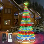 Outdoor Christmas Cone Tree, 7.5Ft 312 LED Light up Christmas Tree with 8 Modes