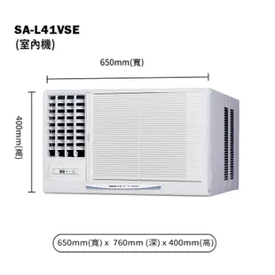 【SANLUX 台灣三洋】 【SA-L41VSE】變頻左吹窗型冷氣機(冷專型)1級(含標準安裝)
