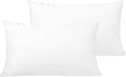 Dreamaker Twin Pack Bamboo Cotton Jersey Waterproof Pillow Protector, Naturally Anti-Microbial and Hypoallergenic, Easy Zip Closure, Rustle Free Breathable TPU Protection - 48x73cm (Pack of Two)