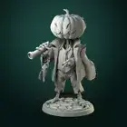 Pumpkin Scarecrow Undead Horror Fighter Miniature | D&D DnD