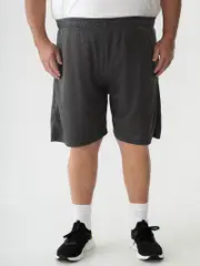 Big Mens Knit Training Shorts Charcoal