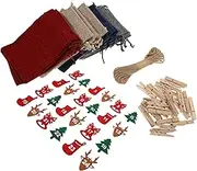 Homoyoyo 1 Set Christmas Countdown Bags Drawstring Pouches for DIY Advent Calendar Festive Decoration for Home Office for Storing Treats and