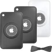 [VANCLE] 3 Pack for Airtag Wallet Holder, Soft Silicone Slim Thin Airtag Card Holder for Purse, Backpack Wallet, Handbag (2*Black+1*White)