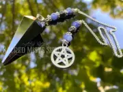 Black Obsidian & Pentacle Hexagonal Pendulum Dowsing Protection Decision Making