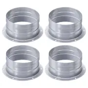 4pcs 4 Inch Duct Connector Flange, Pipe Exhaust Flange Metal Duct Mounting Plate