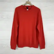 J.Crew Merino Wool Sweater Men XL Red Crew Neck Pullover Knit Holiday Christmas