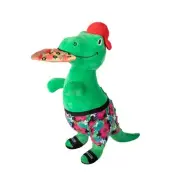 Fringe Studio Pizzasaurus Rex Interactive Play Plush Dog Squeaker Toy XL