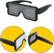 [Baluue] 1pc Dynamic LED Glasses Glow Shades for Holiday Parties Bar Decorations Comfortable Design USB Rechargeable Light Up Eyewear Black with Multi Color Effects