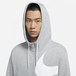 Nike 男裝 外套 連帽 休閒 大LOGO 斷勾 袖管刺繡 灰【運動世界】DD6088-063