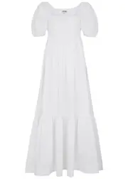 Ganni Cotton-poplin Maxi Dress - White - 16 16